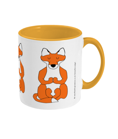 YYoga Lotus Position Red Fox | Yoga Gift Mug | 11 oz Ceramic Mug