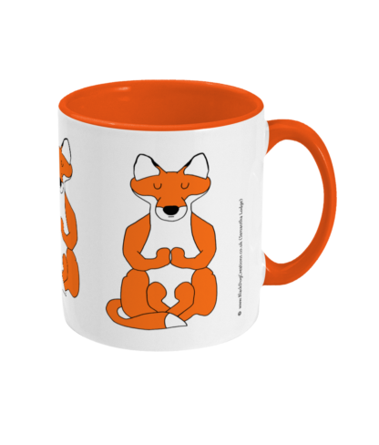 Yoga Lotus Position Red Fox | Yoga Gift Mug | 11 oz Ceramic Mug
