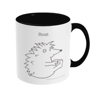 Hedgehog Yoga Pose Mug – Funny Boat Pose 11 floz Coffee Mug HHBOATTTBLK R
