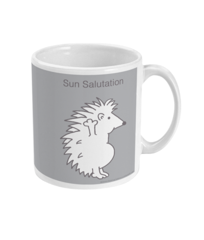 Hedgehog Yoga Pose Mug – Funny Sun Salutation Pose 11 floz Coffee Mug
