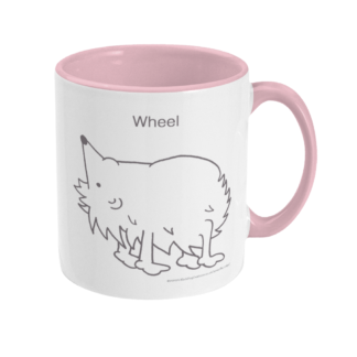 Hedgehog Yoga Pose Mug – Funny Wheel Pose 11 floz Coffee Mug HHWHEELTTPNK R