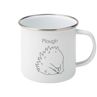Yoga Hedgehog Plough Pose – Enamel Coffee Mug 11oz HHploughEM R (1)