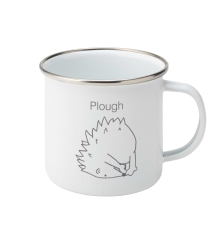 Yoga Hedgehog Plough Pose – Enamel Coffee Mug 11oz