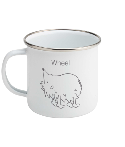 Yoga Hedgehog Wheel Pose – Enamel Coffee Mug 11oz