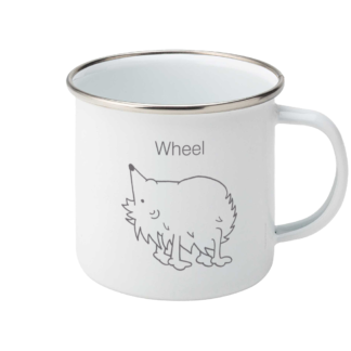 Yoga Hedgehog Wheel Pose – Enamel Coffee Mug 11oz HHWHEELEM R