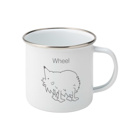 Yoga Hedgehog Wheel Pose – Enamel Coffee Mug 11oz