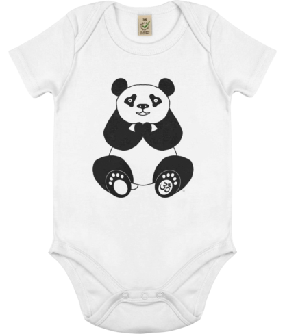 Unisex Peace Panda Om Bodysuit Organic Cotton (Newborn -18 months) white