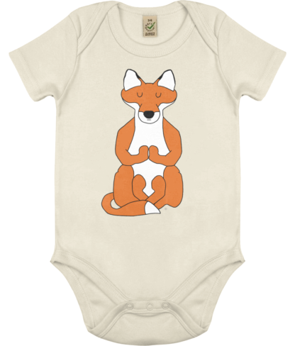 Unisex Yoga Fox Bodysuit Organic Cotton (Newborn -18 months)