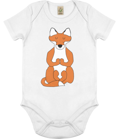 Unisex Yoga Fox Bodysuit Organic Cotton (Newborn -18 months)