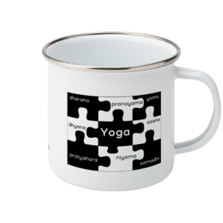 8 Limbs of Yoga Jigsaw Enamel Mug ( Y_8LIMBS_JIGSAW_ENA)R