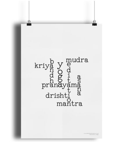 Kundalini Yoga Elements Crossword Poster Giclee Art Print