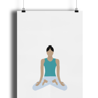 Yoga-Pose-Poster-Print-Giclee-Art-Print-Matte-Finish-Lotus-Pose