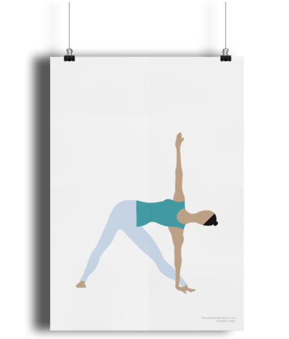 Triangle Pose Yoga Poster Print Woman Giclee Art Print Matte