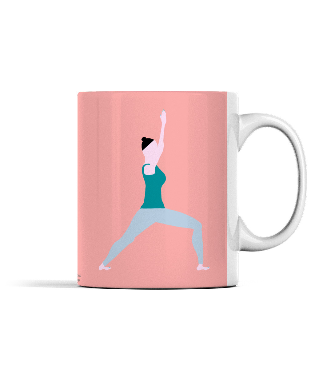 Warrior Woman Yoga Mug Pink
