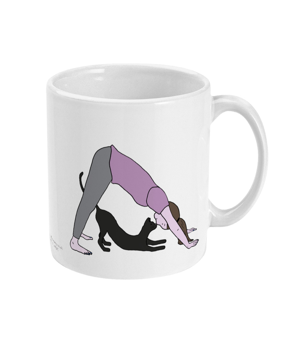 Down Dog and Cat Yoga Mug